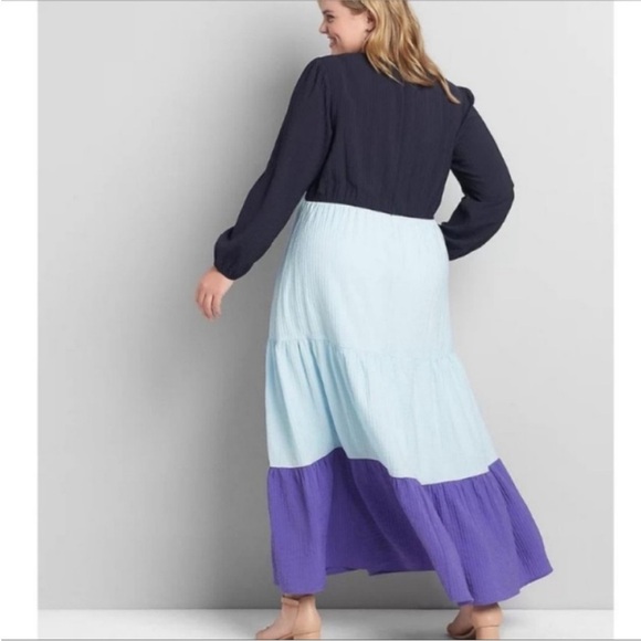 Lane Bryant Colorblock Crepe Maxi Dress Size 20 NWT - Picture 2 of 16